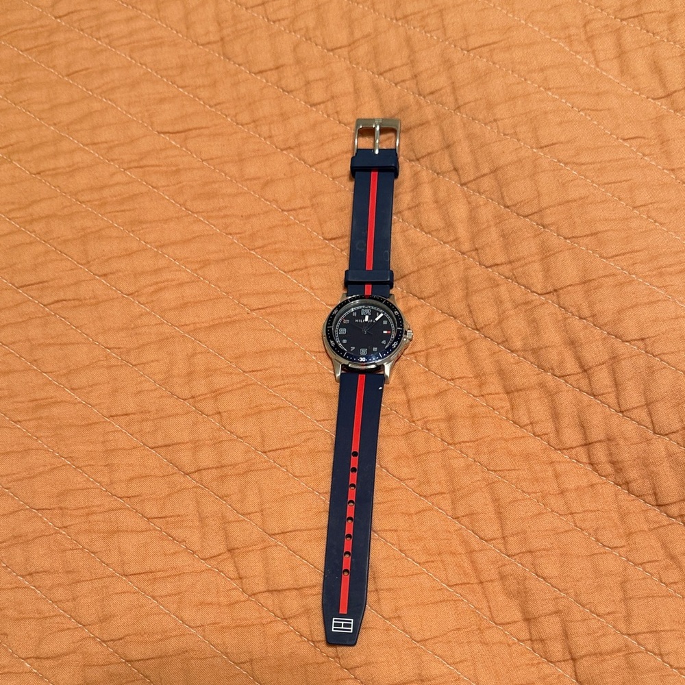 Tommy Hilfiger Kids Navy and Red Watch